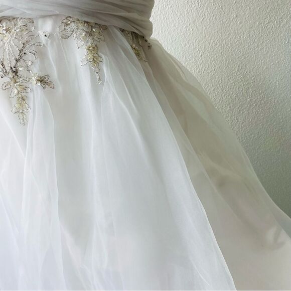 Alfred Angelo Sapphire White Tea Length Dress - Picture 6 of 16